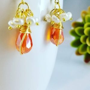 Dangle Earrings Gold fill for woman